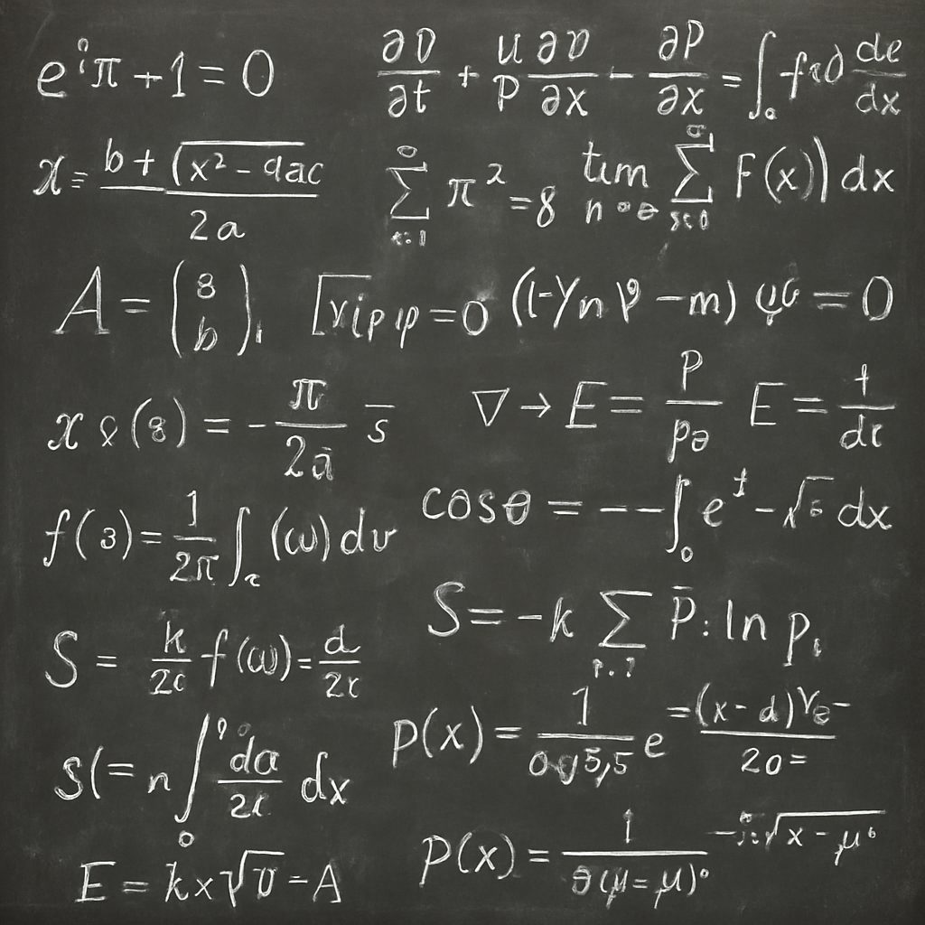 Tableau noir d’équations pour CPGE MPSI et PCSI